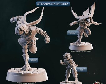 Steampunk Rogue Miniatures – 28mm 32mm Fantasy Enemy Figures for TTRPG and Tabletop RPG, Dungeon Encounters, Gift for Game Masters