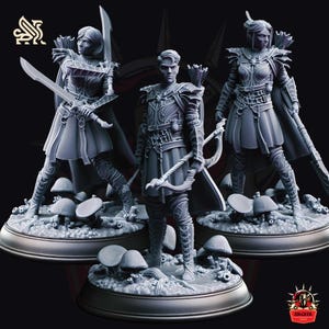 Dark Elves, Drow Soldiers DnD Miniatures, Dungeons and Dragons Mini, Hero Dungeon Quest RPG Board Game, Great DnD Gift, Dungeon Master 5e