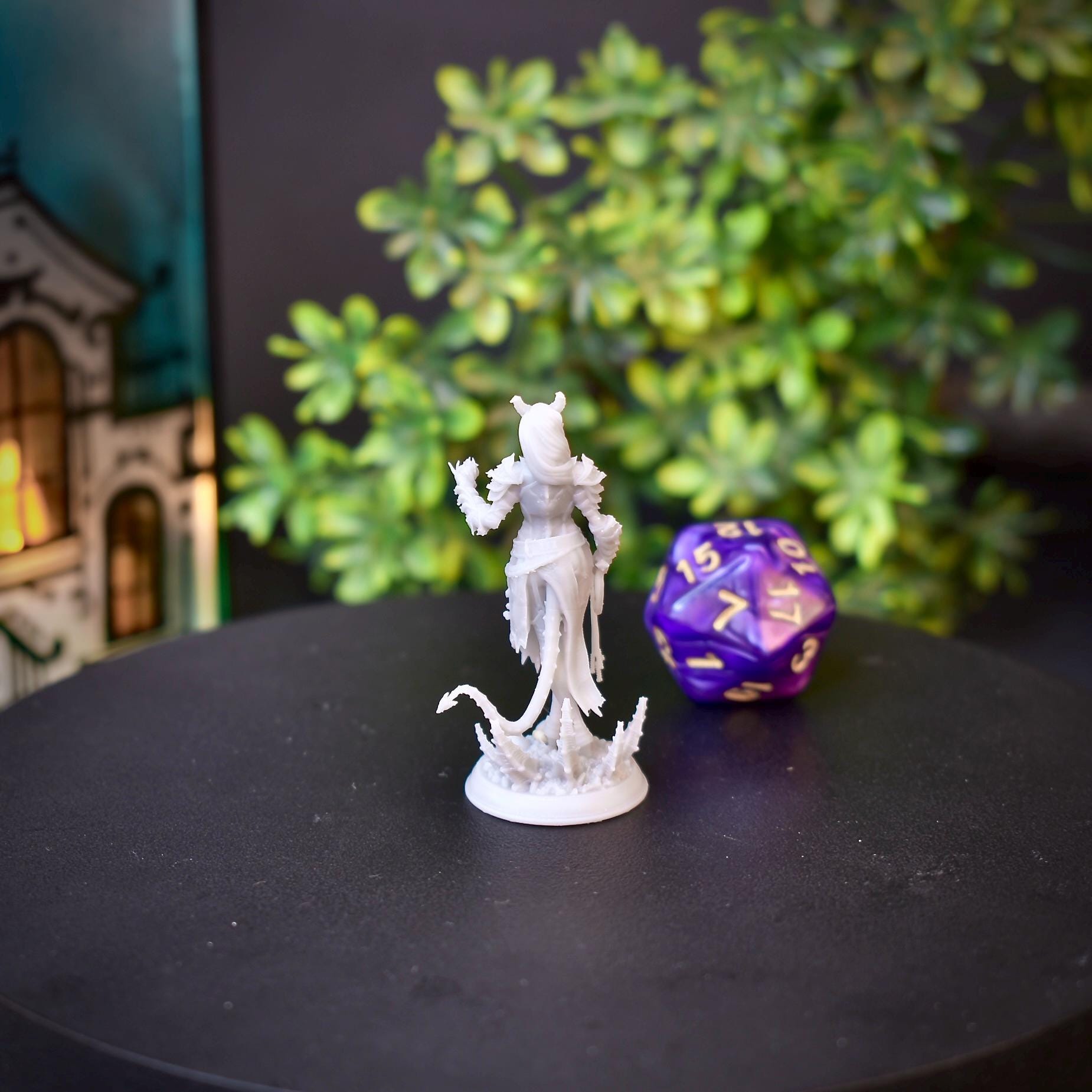 Tiefling Female Fiend Warlock Miniature: 28/32/38mm Fantasy RPG Mini ...