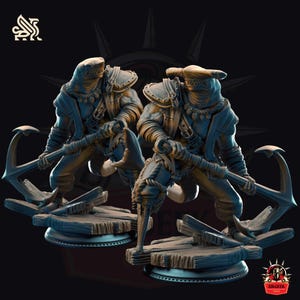 Sharkman Pirate Monster Miniature – 28mm, 32mm, 38mm Resin Enemy Figure for Fantasy TTRPG, Tabletop RPG, Gift for Game Master