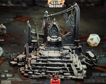 Lost Throne Castle Terrain Miniature: 28/32/38mm Fantasy RPG Mini for DnD, TTRPG