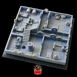 Stratagem Master's Maze Dungeon Walls - 100 Card Tiles For 3D DND Terrain, 28mm Scale