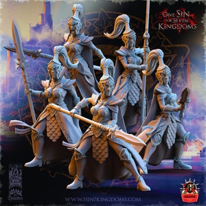 Elves Warrior Knight Fighter Bundle Wargaming Miniature Dungeons and Dragons Mini Hero Quest RPG Board Game Great DnD Gift Dungeon Master 5e