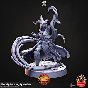 Blutiger Zauberer Magier, Zauberer Kämpfer Miniature Dungeons and Dragons Mini, Hero DungeonQuest RPG Brettspiel Großes DnD Geschenk 5e Dungeon Master
