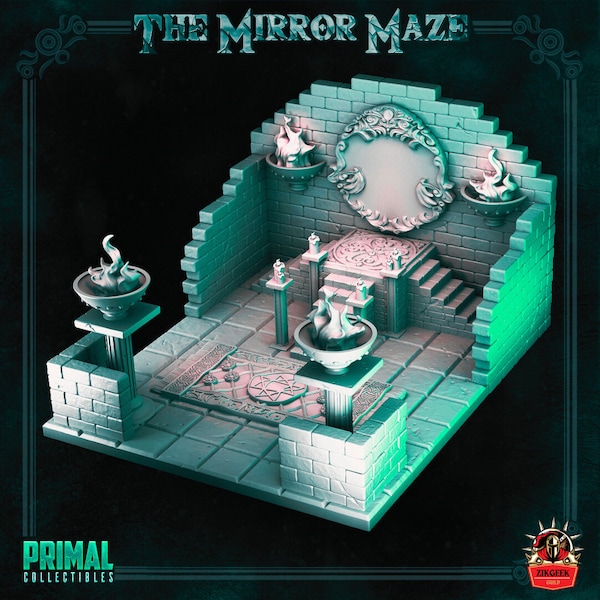 Mirror Maze Dungeon Boss Room DnD Terrain Miniatur Dungeons and Dragons Hero Quest RPG Tabletop Game Dungeon Master Critical Role 5e Geschenk