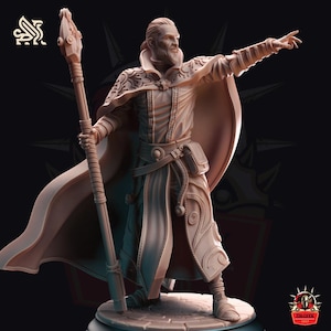 Human Illusionist Wizard Sorcerer Mage DnD Miniature Dungeons and Dragons Mini Hero Dungeon Quest RPG Board Game Great DnD Gift 5e