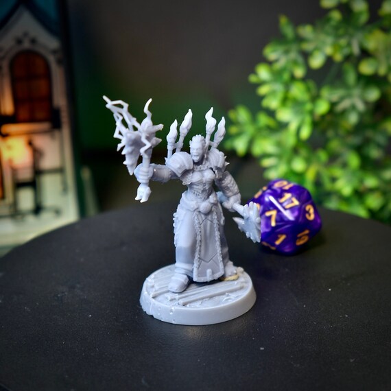 Figurine Chaman Orque 32 Mm – Non Peinte – Pour D&D, Pathfinder – PLA Imprimé 3D – Dès 10 Ans – Idéal Pour Customisation