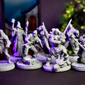 Barbarian, Warrior, Mage, Archer, Thief DnD Miniature Bundle, Dungeons and Dragons RPG Tabletop Game Masters of Dungeon Hero Quest, DnD Gift