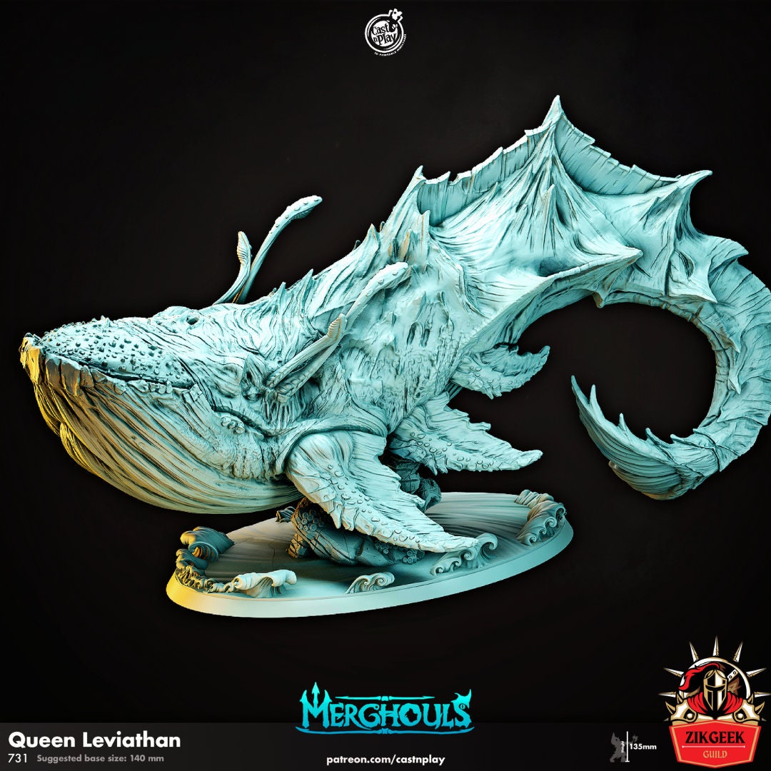Queen Leviathan Merghouls Ocean Boss Monster Miniature Dungeons and Dragons Mini, Hero Dungeon Quest RPG Board Game Great DnD Gift 5e