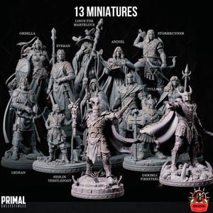 Heroes Bundle 13pc - 11 Heroes 2 Boss Miniature Dungeons and Dragons Mini Hero Dungeon Quest RPG Board Game Great DnD Gift Dungeon Master