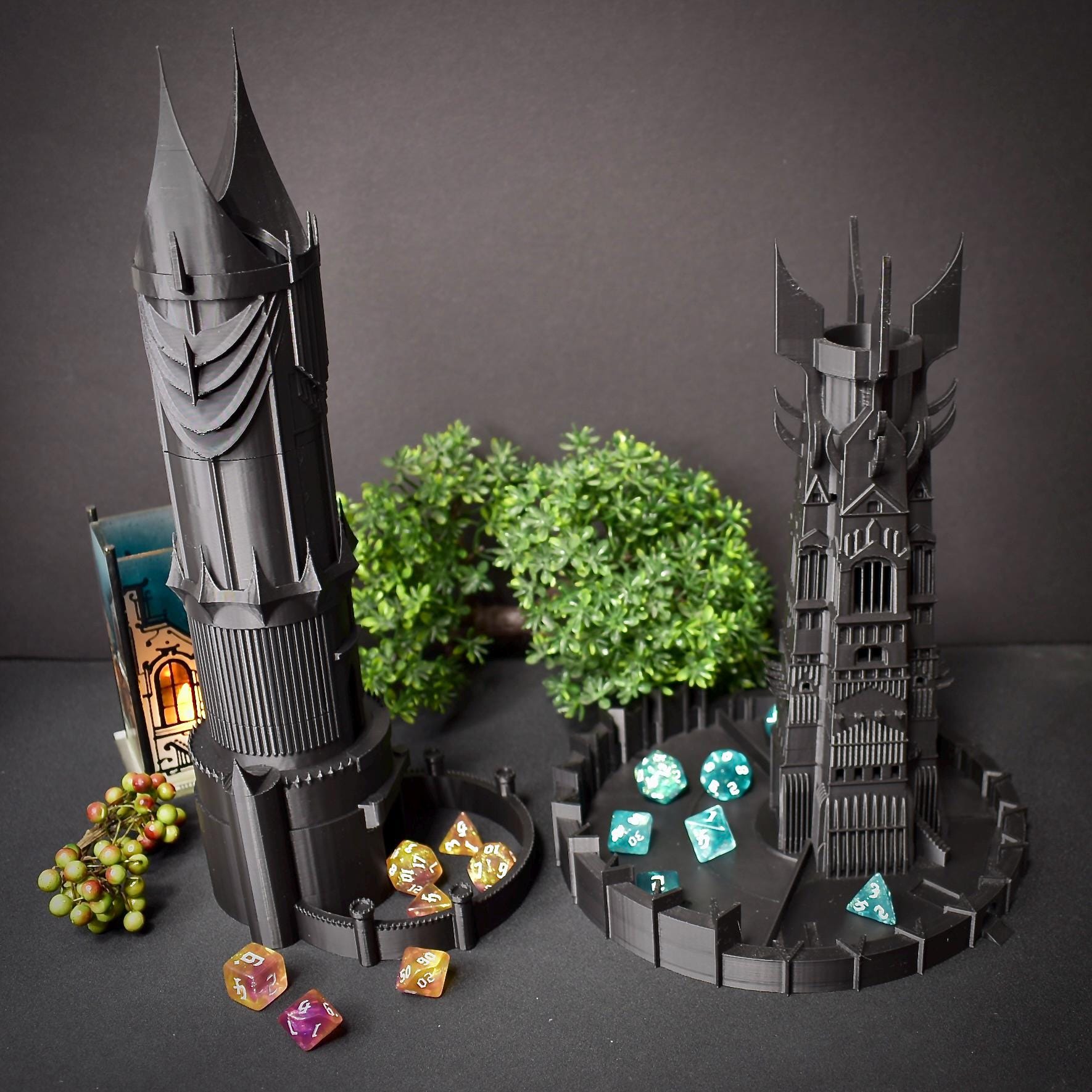 3D Printed Foldable Dice Tower With Tray Collapsible Dungeons & Dragons