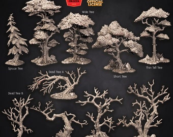 Forest Trees Dead Trees DnD Terrain Miniatures Dungeons and Dragons Mini Hero Dungeon Quest RPG Board Game Great DnD Gift Dungeon Master 5e