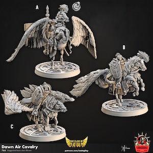Paladin, Knight, Warrior on Pegasus Miniature Dungeons and Dragons Mini, Hero Dungeon Quest RPG Board Game Great DnD Gift 5e Dungeon Master