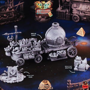 中世の市場のパンカート地形ミニチュア、ダンジョンズ＆ドラゴンズミニヒーロークエストRPGボードゲームDnDギフトダンジョンマスタークリティカルロール5e