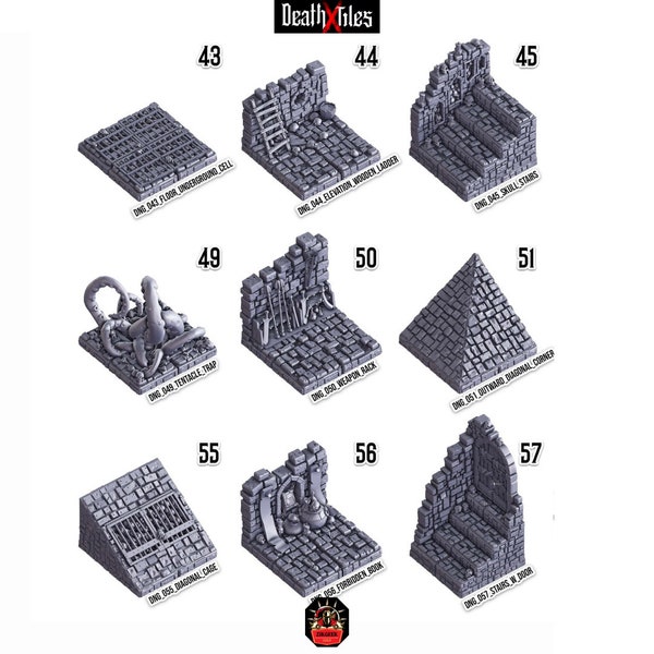 Modular Stone Tiles Dungeon Stairs, Dungeon Ruins, DnD Accessories, RPG Games, Dungeon and Dragons, Critical Role, Pathfinder, DnD Gift 5e