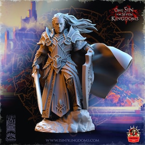 Elves Commander Warrior, Knight, Fighter Wargaming Miniature Dungeons and Dragons Mini Hero Quest RPG Board Game DnD Gift Dungeon Master 5e