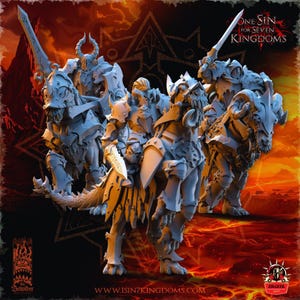 Monstre ennemi chevaliers démons avec épée et bouclier Wargaming, donjons et dragons miniatures Mini Hero Quest RPG jeu de société D&D cadeau 5e