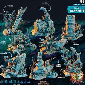 Mermaids Kingdom Terrain - Tide Remnants Ocean Corals, Dungeons and Dragons Mini HeroQuest RPG Brettspiel DnD Geschenk Dungeon Master 5e