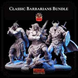 Humans Barbarians, Valkyrie, Classic DnD Miniature Masters of Dungeon Hero Quest RPG Tabletop Game, Gift, High Detail Figure, Critical Role