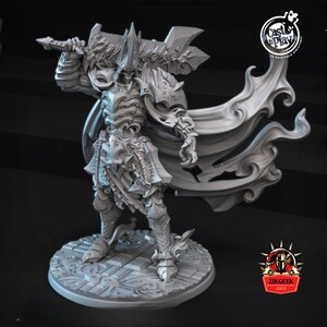 Monster Skeleton King Warrior Miniature Dungeons and Dragons Mini Hero Quest RPG Board Game Great DnD Gift Dungeon Master Critical Role 5e