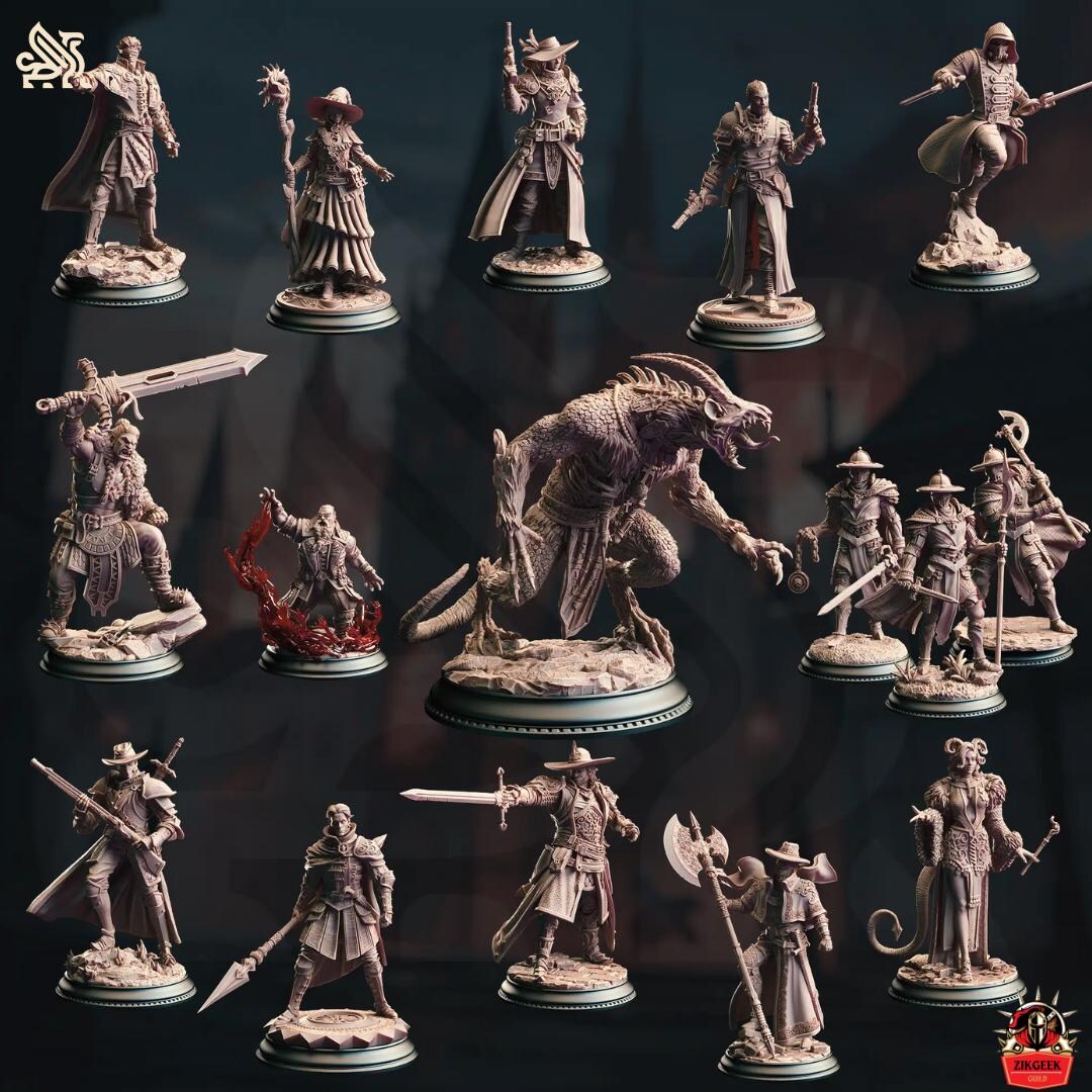 Baldurian Inquisition X16 Miniature Set: 28/32/38mm Fantasy RPG