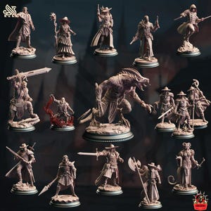 16 DnD Miniatures Set – The Baldurian Inquisition 28mm, 32mm, 38 mm Resin Minis for Dungeons and Dragons, Pathfinder, TTRPGs