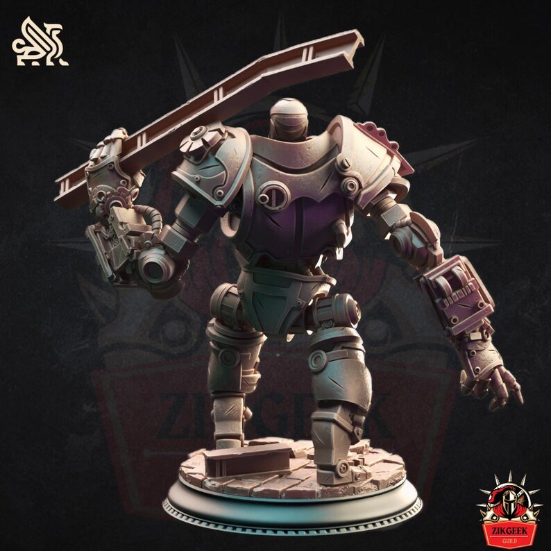 Steampunk Automaton Fighter Miniature: 28/32/38mm Fantasy RPG Mini for ...