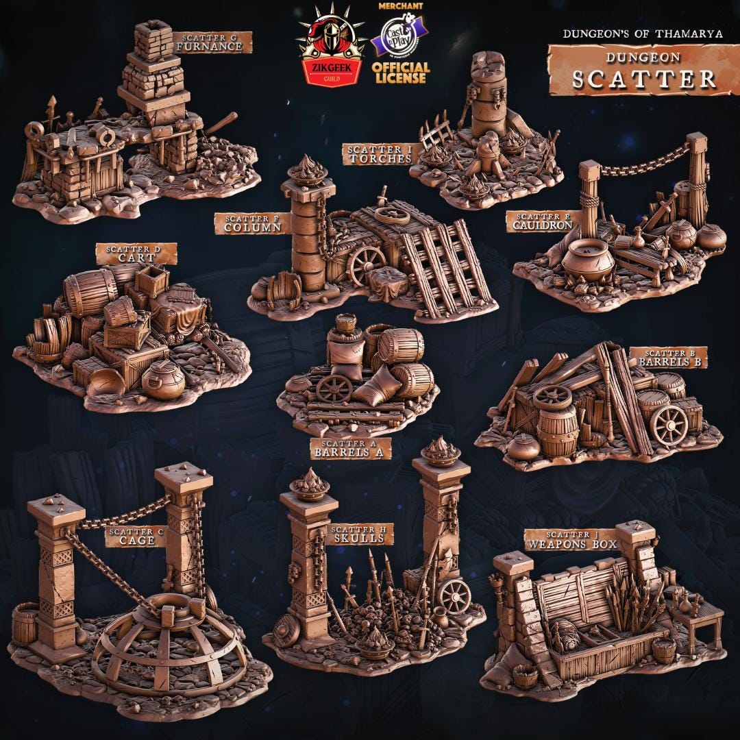 Dungeon of Thamarya Scatter Terrain: 28/32/38mm Fantasy RPG