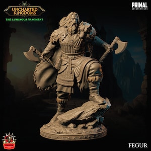 Barbarian Warrior Fighter Miniature Dungeons and Dragons Mini, Hero Dungeon Quest RPG Board Game, Great DnD Gift, 5e Dungeon Master