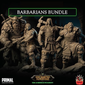 Barbarian Bundle Warrior Fighter Miniature Dungeons and Dragons Mini, Hero Dungeon Quest RPG Board Game Great DnD Gift Dungeon Master 5e