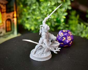 Tiefling Warrior Miniature: 28/32/38mm Fantasy RPG Mini for DnD, TTRPG