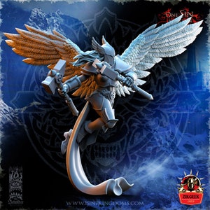 Valkyries Female with Two Hammers Wargaming Miniature Dungeons and Dragons Mini Hero Dungeon Quest RPG Board Game DnD Gift Dungeon Master 5e