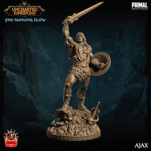Human Barbarian Warrior Fighter Miniature, Dungeons and Dragons Mini, Hero Dungeon Quest, RPG Board Game, Great DnD Gift, Dungeon Master, 5e