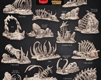 Wastelands, Skeletons Dragons, Dinosaurs DnD Terrain Miniatures, Hero Quest RPG Tabletop Game, 5e miniatures, Painting Mini, Diorama Mini
