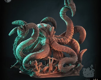Kraken Monster Boss Miniature Dungeons and Dragons Mini, Hero Dungeon Quest RPG Board Game Great DnD Gift 5e Dungeon Master Hight Detail