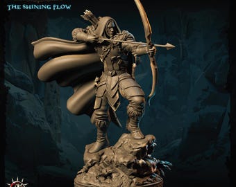 Dark Elf Ranger Archer DnD Miniatures, Dungeons and Dragons Mini, Hero Dungeon Quest RPG Board Game, Great DnD Gift, Dungeon Master 5e