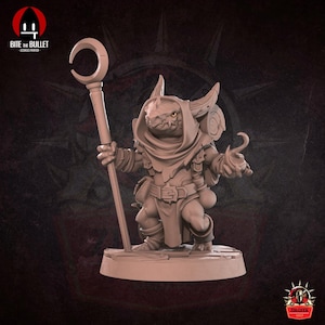 Kobold Wizard Miniature – Fantasy Mage Enemy for TTRPG, Tabletop Quest Game, Resin Mini Hero Figure, 28mm 32mm, RPG Gift for Game Master