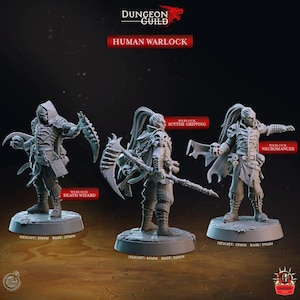 Human Warlock Fighter Miniature Dungeons and Dragons Mini Hero Dungeon Quest RPG Board Game DnD Gift Dungeon Master 5e