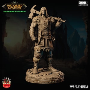 Human Barbarian Warrior Fighter Miniature, Dungeons and Dragons Mini, Hero Dungeon Quest, RPG Board Game, Great DnD Gift, Dungeon Master, 5e