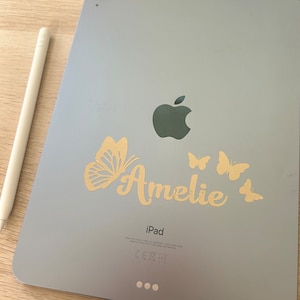 adesivo de primeiro nome etiqueta personalizada com borboletas para colar em qualquer lugar adesivo de vinil para tablet personalizado ou outra superfície