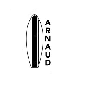 autocollant planche de surf prénom étiquette personnalisé à coller partout voiture sticker en vinyle avec mot lettres ou prénom surf