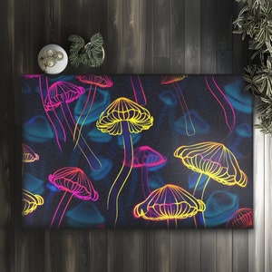 Dywany psychodeliczne Prezenty dla palaczy Dywan neonowy w kształcie grzyba