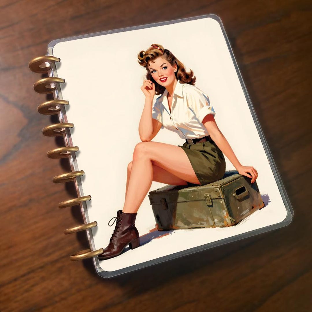 Vintage 1940s Style Pin Up: Handmade Retro War Era|happy Planner ...