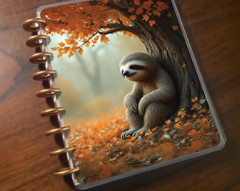 Lazy Sloth: Handmade Happy Planner Classic Inspired| Laminated Planner Cover| Discbound, Custom Created Changeable Planner Supplies.