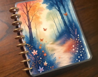 Butterfly Forest: Discbound Happy Planner Cover. Laminated, Handmade Planner Supplies.