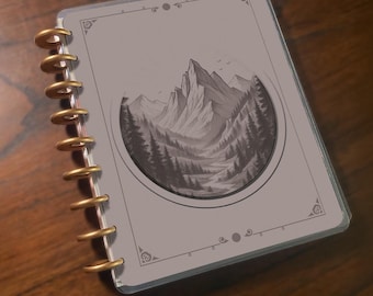 Mountain View: Handmade Happy Planner Classic Inspired| Laminated Planner Cover| Discbound, Custom Created Changeable Planner Supplies.