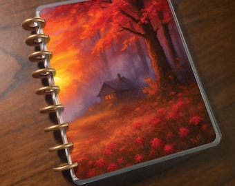 Fall Colors: Discbound Happy Planner Cover. Laminated, Handmade Planner Supplies.