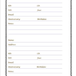 Contact Checkerboard Page 5X7