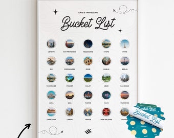 Bucket List Scratch Poster, personalisierte Abenteuer Wandkunst, Reisesüchtig, Sommer Bucket List, Globetrotters, Reisegeschenk, Scratch Map