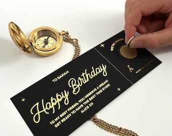 Happy Birthday Scratch Off Ticket, Golden Ticket Foil, Personalised Ticket, Custom Scratch Card, Reveal Gift Idea, 60th Birthday Ideas